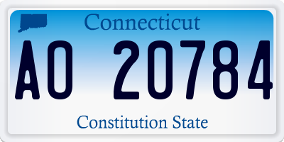 CT license plate AO20784