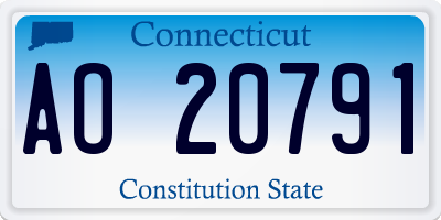 CT license plate AO20791