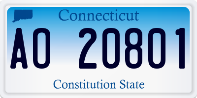 CT license plate AO20801