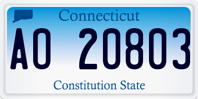 CT license plate AO20803
