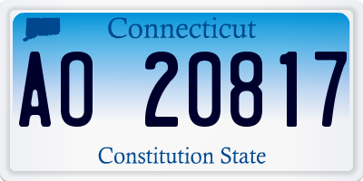 CT license plate AO20817