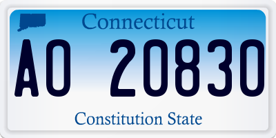 CT license plate AO20830