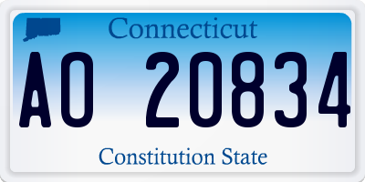 CT license plate AO20834