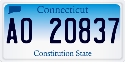 CT license plate AO20837