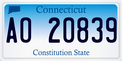 CT license plate AO20839