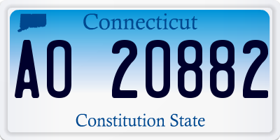 CT license plate AO20882