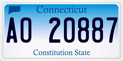 CT license plate AO20887