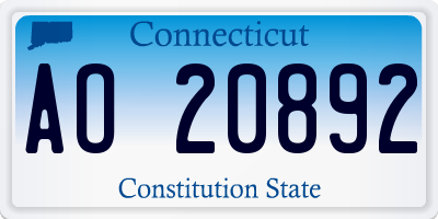 CT license plate AO20892