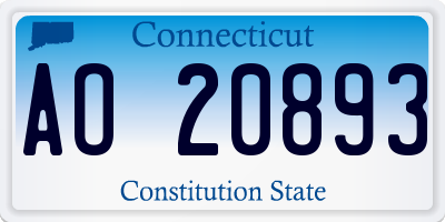 CT license plate AO20893