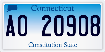 CT license plate AO20908