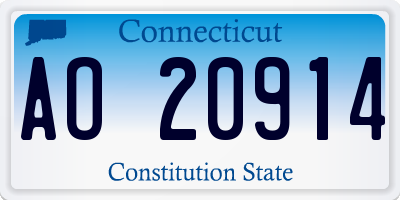 CT license plate AO20914