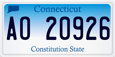 CT license plate AO20926