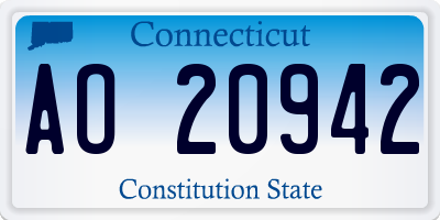 CT license plate AO20942