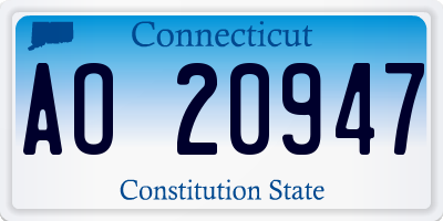 CT license plate AO20947