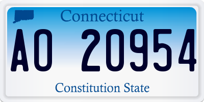 CT license plate AO20954