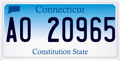 CT license plate AO20965