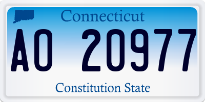 CT license plate AO20977