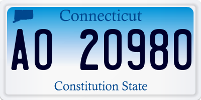 CT license plate AO20980
