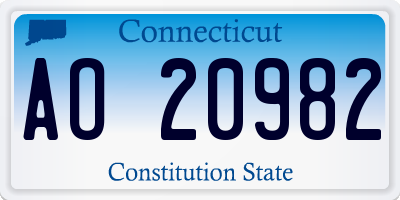 CT license plate AO20982