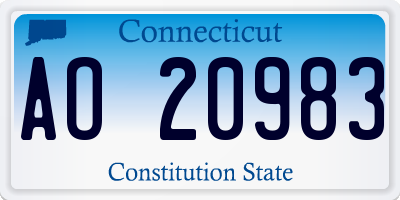 CT license plate AO20983