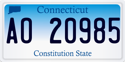CT license plate AO20985