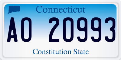 CT license plate AO20993