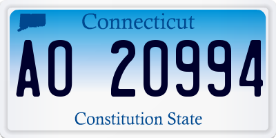 CT license plate AO20994