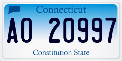 CT license plate AO20997