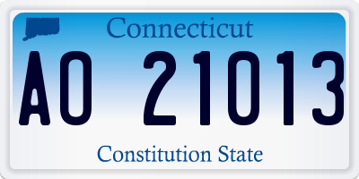 CT license plate AO21013