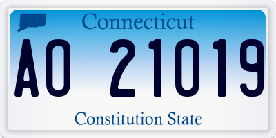CT license plate AO21019