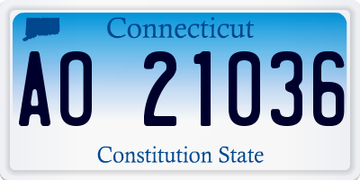 CT license plate AO21036