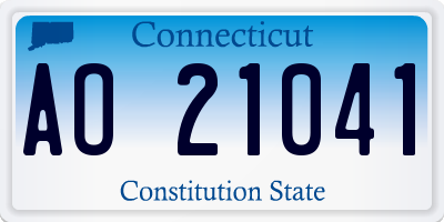 CT license plate AO21041