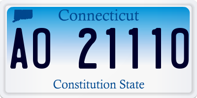 CT license plate AO21110