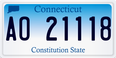 CT license plate AO21118