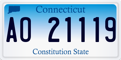 CT license plate AO21119