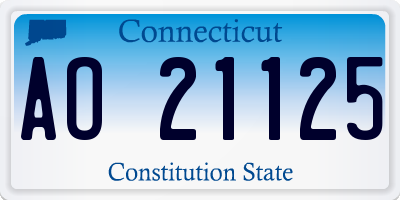 CT license plate AO21125
