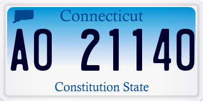 CT license plate AO21140