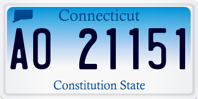 CT license plate AO21151