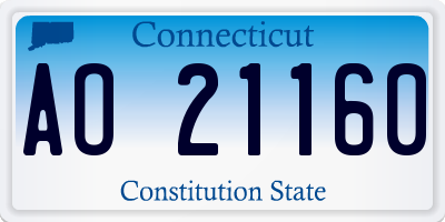 CT license plate AO21160