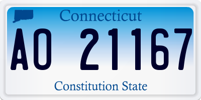 CT license plate AO21167