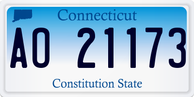 CT license plate AO21173