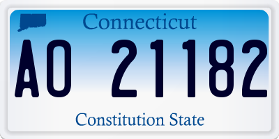 CT license plate AO21182