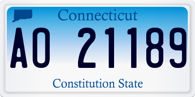 CT license plate AO21189