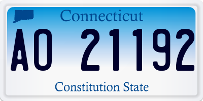 CT license plate AO21192