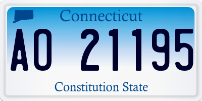 CT license plate AO21195