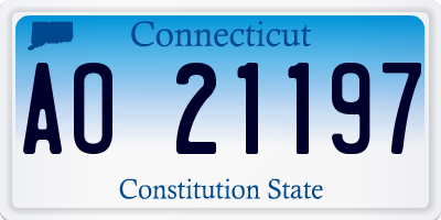 CT license plate AO21197