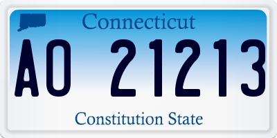 CT license plate AO21213