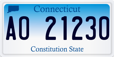 CT license plate AO21230
