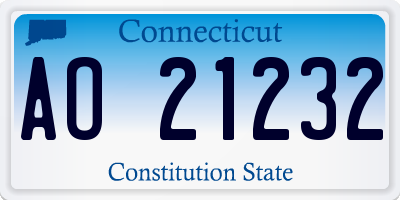 CT license plate AO21232