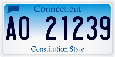 CT license plate AO21239